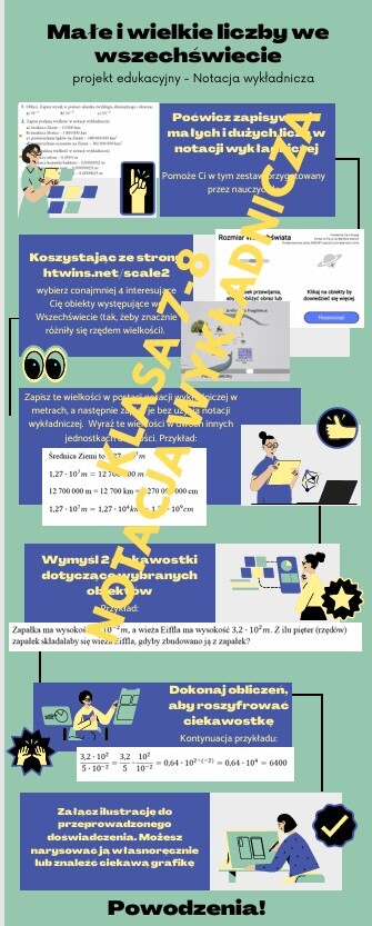 Małe i wielkie liczby we Wszechświecie - projekt edukacyjny (notacja wykładnicza)