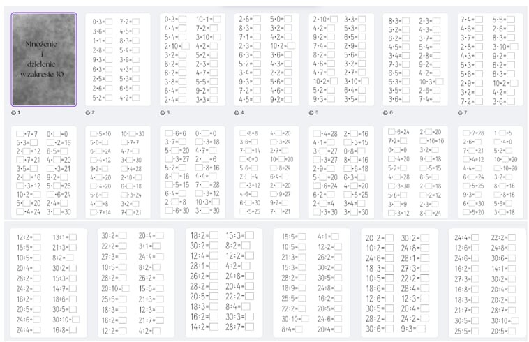 Mnożenie i dzielenie w zakresie 30