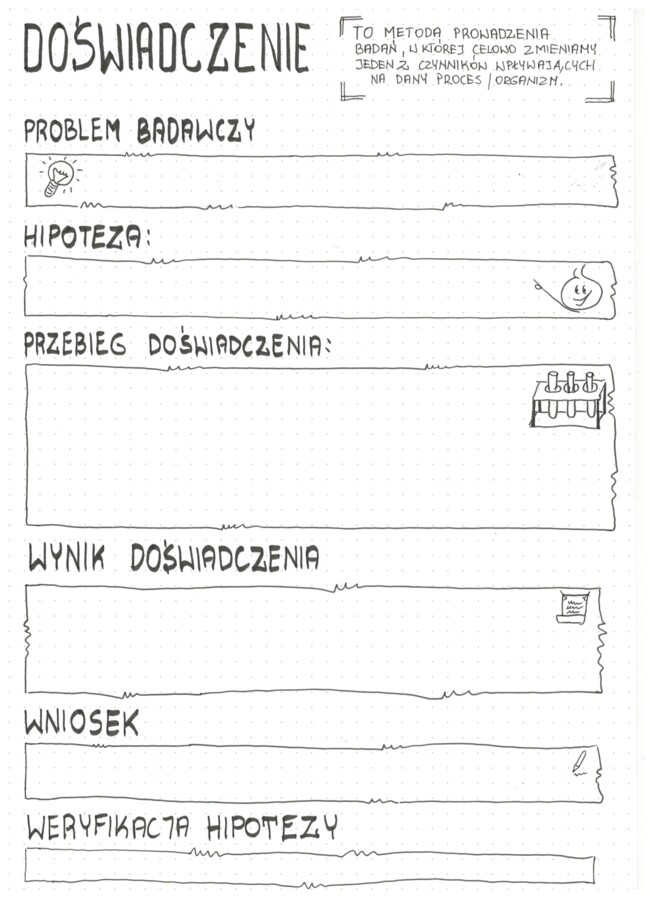 Doświadczenie / Eksperyment - sketchnotka