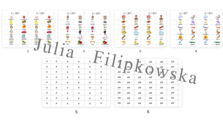 A an/ a i an/ Gra/ Zestaw zadań/ karta pracy/ zadania/ słownictwo/ Klasy 1-3/ SP 1-3/ Dzieci/ Gotowa lekcja