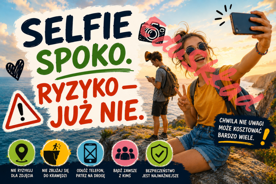 🌞 Bezpieczne Wakacje — nowoczesne plakaty edukacyjne na gazetkę szkolną 🌊🚴⛰️📱