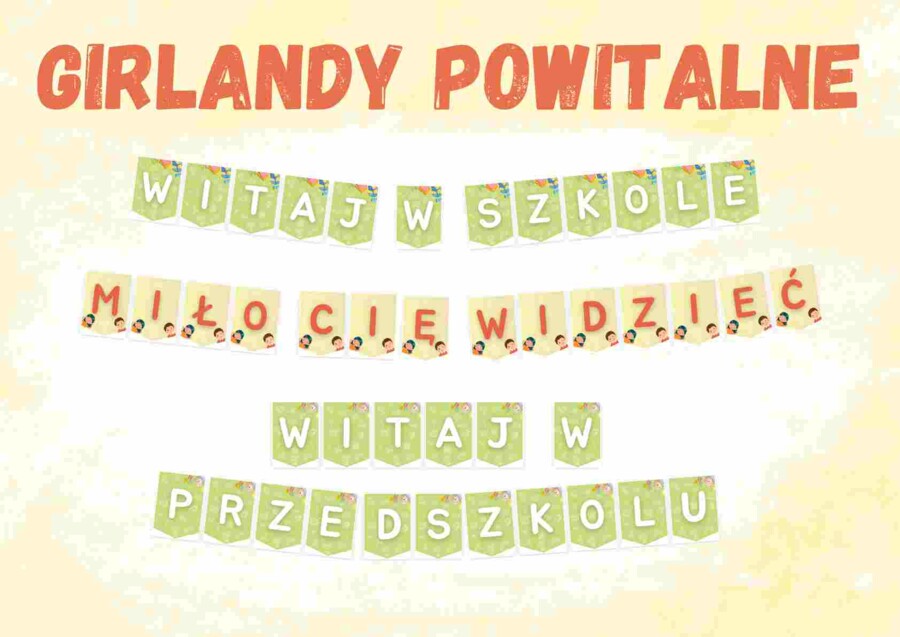 Girlandy powitalne "WITAJ W..."