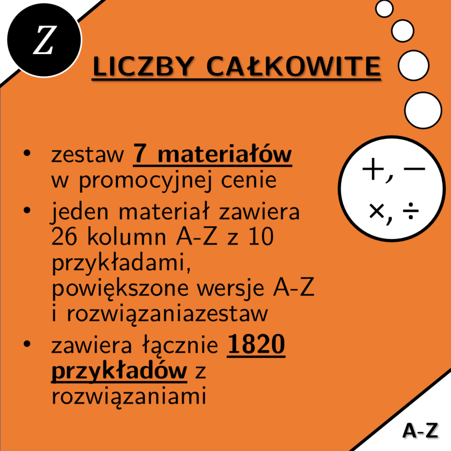 Całe liczby | matematyka | zestaw promocyjny