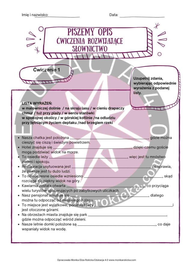 Opis miejsca_ słownictwo i ćwiczenia