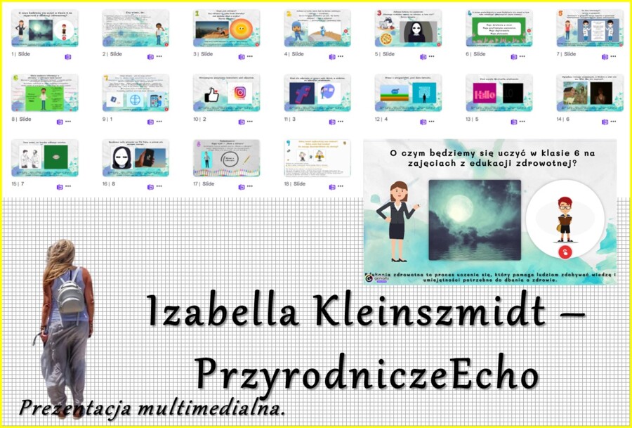 Prezentacja multimedialna w genial.ly „O czym będziemy się uczyć na zajęciach edukacji zdrowotnej w klasie 6?”. Edukacja zdrowotna. Klasa 6. Dział „Moje działania w sieci”.