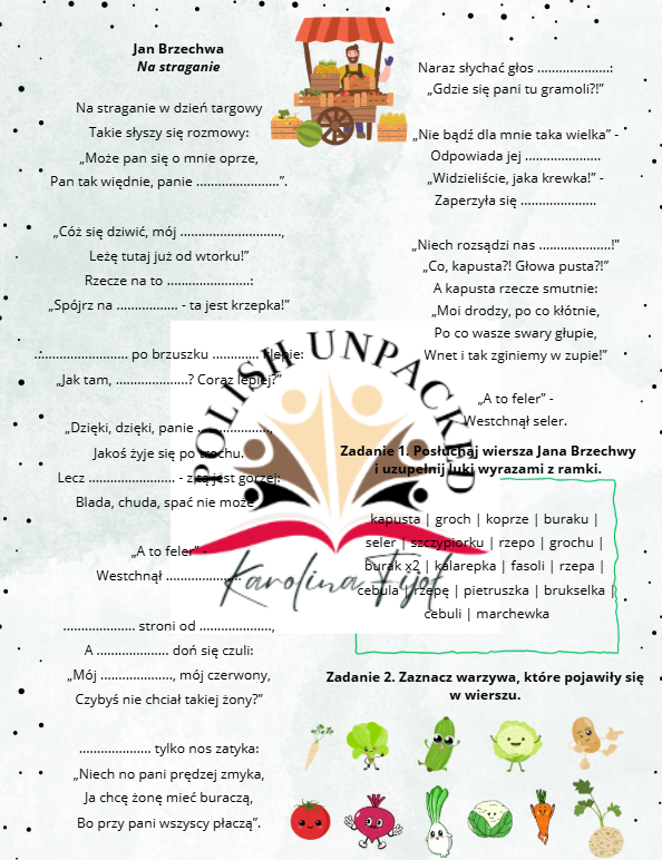 Karta pracy Jan Brzechwa "Na straganie"