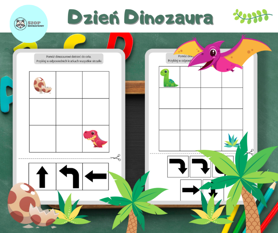 Dzień Dinozaura. Dinozaury. Zestaw zadań. Dyplom