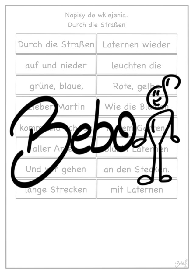 Sankt Martin Paket (słowniczek, piosenki, kolorowanka, minilapbook)