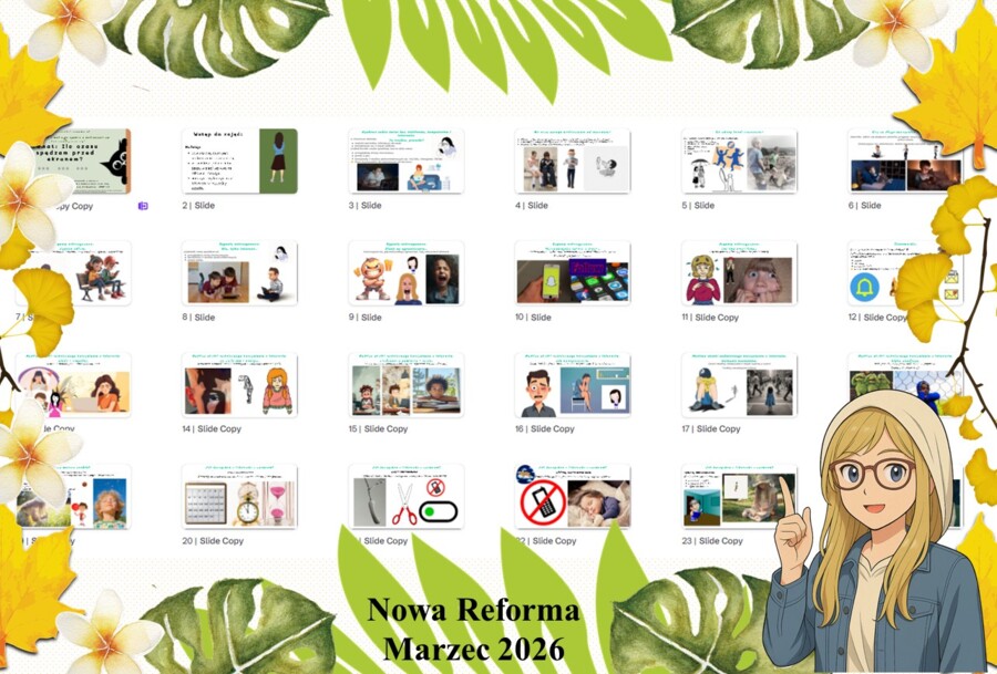 Prezentacja multimedialna w genial.ly do edycji „Ile czasu spędzam przed ekranem?” wykonana na podstawie podręcznika „Przyroda” Nowa Era. Przyroda 4. Dział „Spotkanie z przyrodą”.