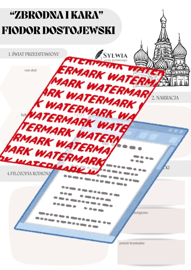 📒Notatnik maturalny „Zbrodnia i kara" Fiodor Dostojewski