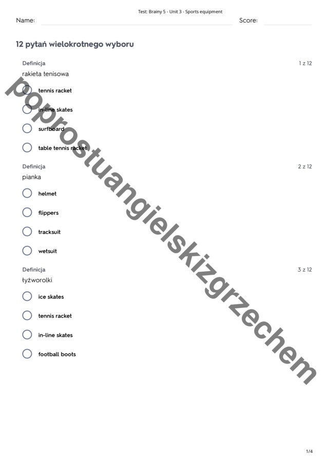 Brainy 5 – Unit 3 – testy