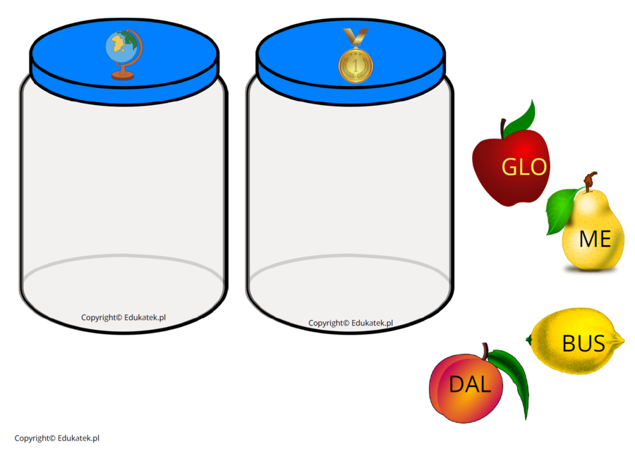 Owocowe sylaby - nauka czytania