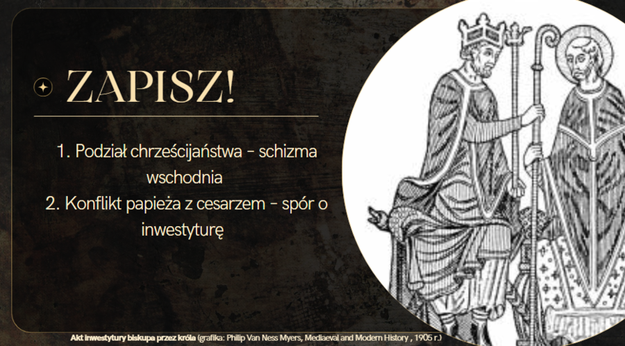 "Konflikt papiestwa z cesarstwem" - prezentacja + karta pracy