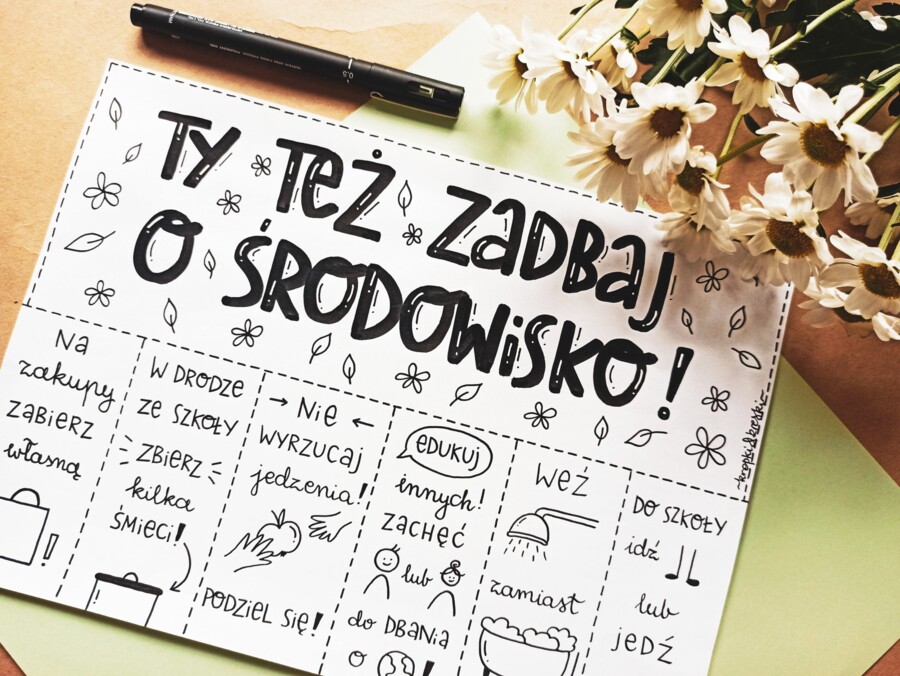 Gazetkowa "zrywka" - TY TEŻ ZADBAJ O ŚRODOWISKO!