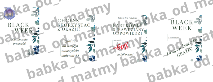 Zestaw haseł z okazji Black Week na matmie!