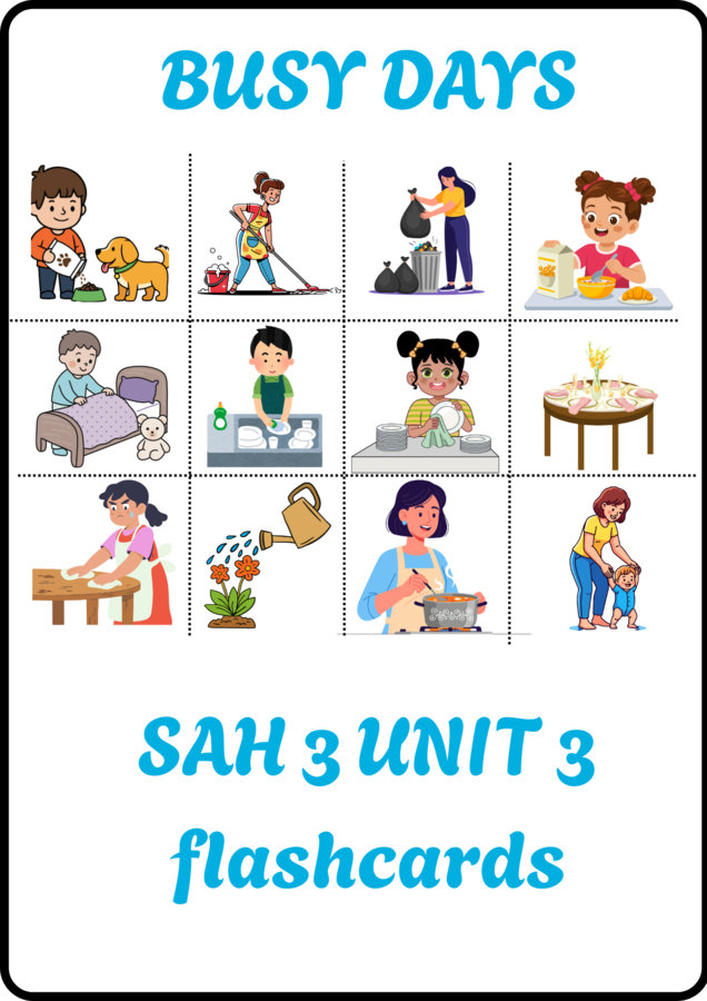 Stars and Heroes 3 unit 3 - Busy Days - Flashcards