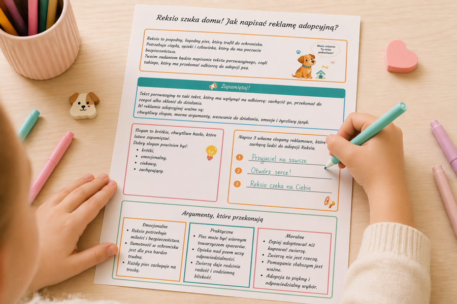 Reklama adopcji Reksia – tekst perswazyjny