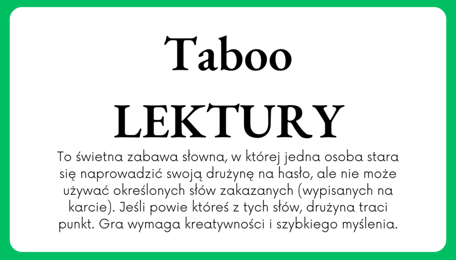 Lekturowa powtórka do egzaminu - TABOO