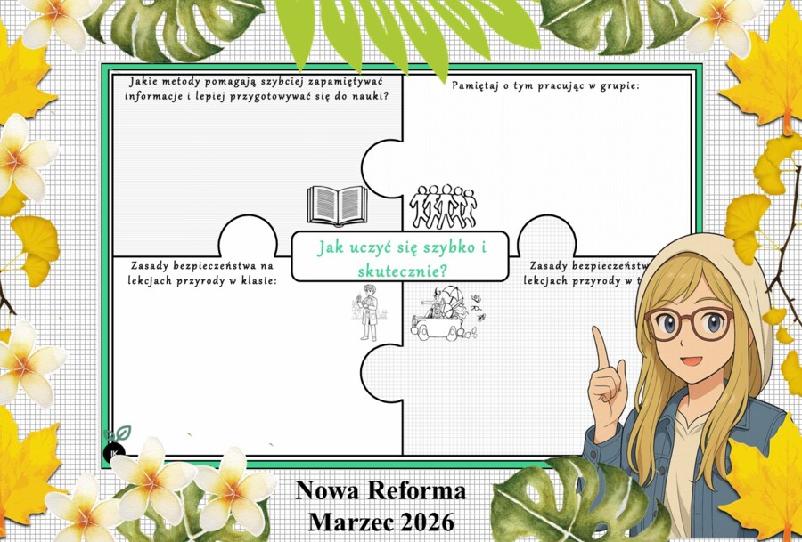 Karta pracy z przyrody do klasy 4 "Jak uczyć się szybko i skutecznie?". Przygotowana na podstawie zagadnień omawianych w podręczniku „Odkrywam przyrodę” wydawnictwa Nowa Era oraz dostosowana do aktualnej podstawy programowej.