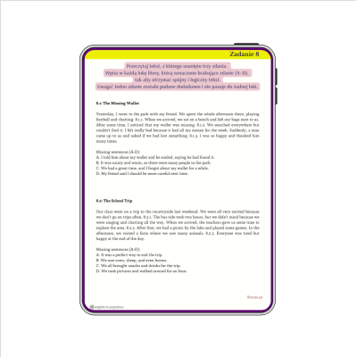 Angielski - ZESTAW - egzamin ósmoklasisty