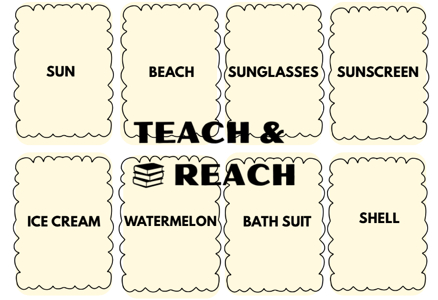 Summer flashcards - słówka wakacyjne do druku