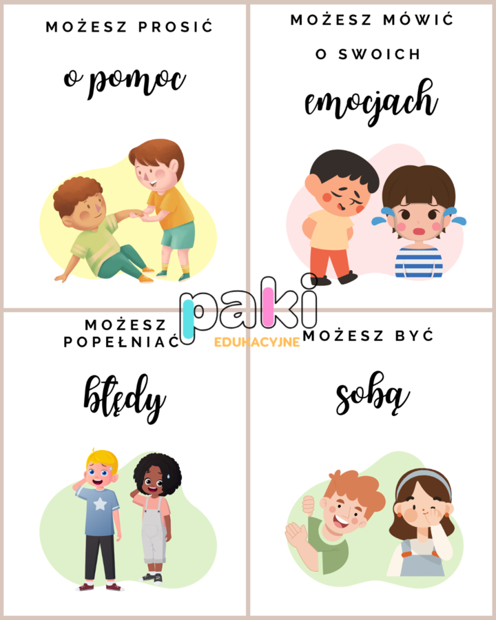 Plakaty o emocjach, dla psychologa, pedagoga, do sali, dekoracja