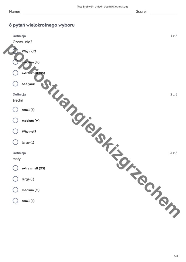 Brainy 5 – Unit 6 – testy