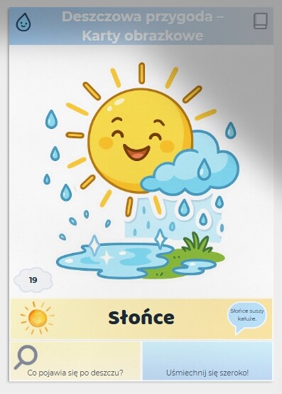 Karty obrazkowe "Deszczowa przygoda"