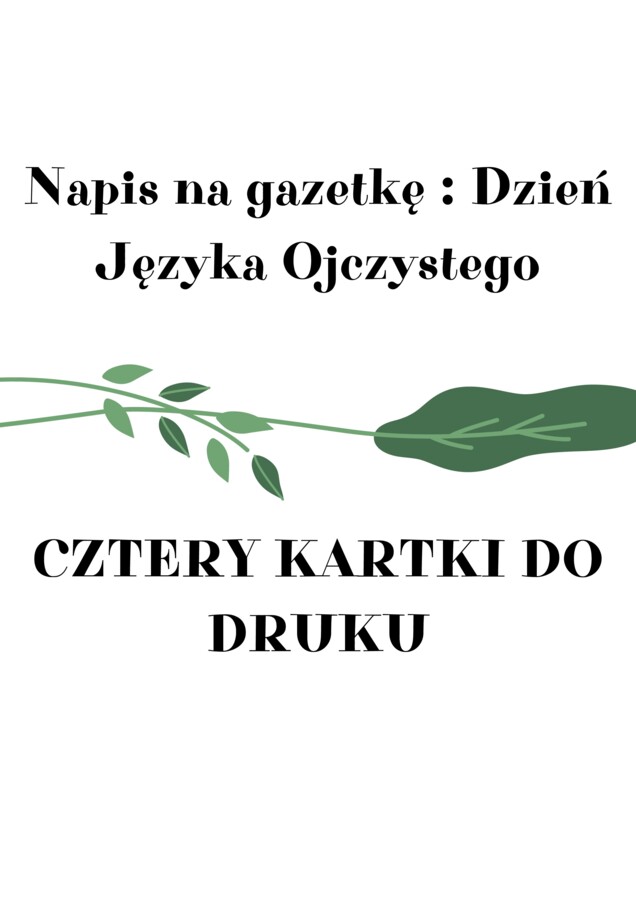 Dzień Języka Ojczystego - napis