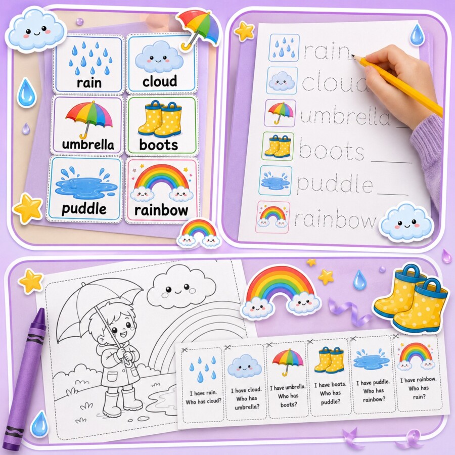 Rainy day vocabulary - angielski A1