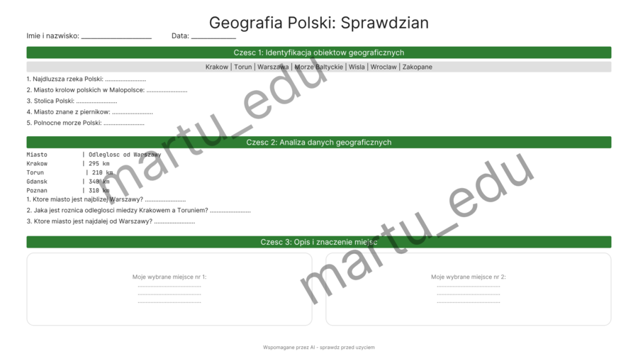 Geografia_podstawowe informacje o Polskich miastach