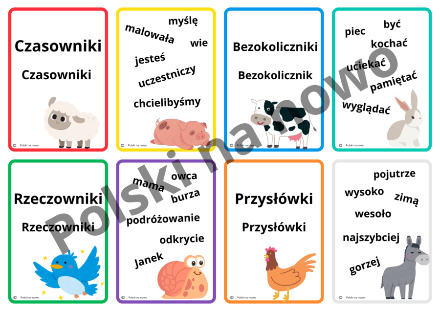 Gramatyczny Piotruś Pan - części mowy