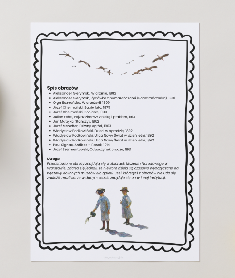 Aktywne zwiedzanie muzeum – karty pracy do Muzeum Narodowego w Warszawie