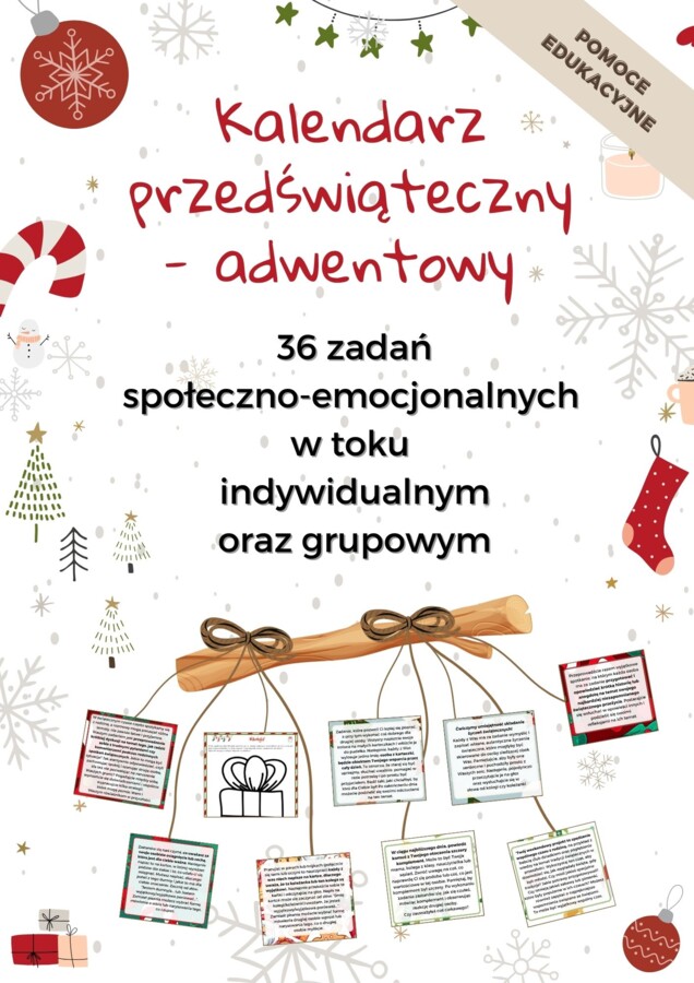 Kalendarz przedświąteczny adwentowy. 36 zadań społeczno-emocjonalnych w toku indywidualnym oraz grupowym - ebook