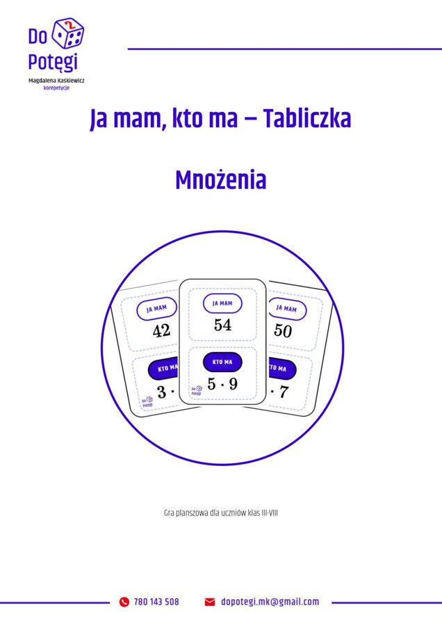 Pakiet 4 gier – Tabliczka mnożenia