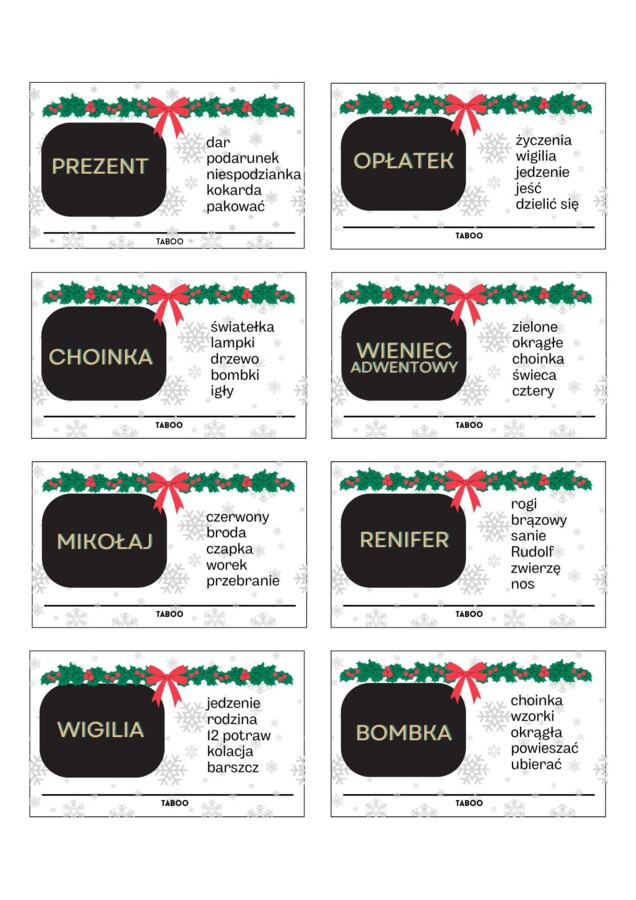 gra - świąteczne tabu