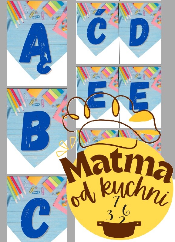 Alfabet - proporczyki z literami