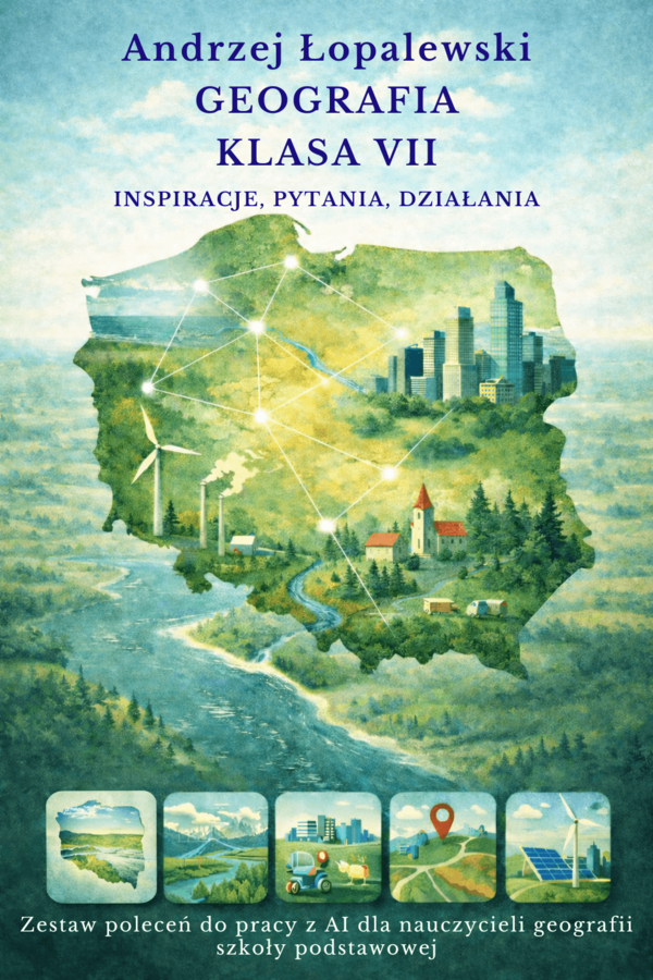 Geografia – klasa VII. Inspiracje, pytania, działania. Zestaw poleceń do pracy z AI dla nauczycieli geografii