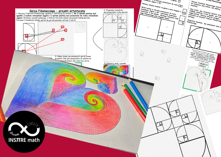 Dzień Fibonacciego. Fibonacci – Prostokąt, Spirala i Serca Fibonacciego. Projekt matematyczno-artystyczny.