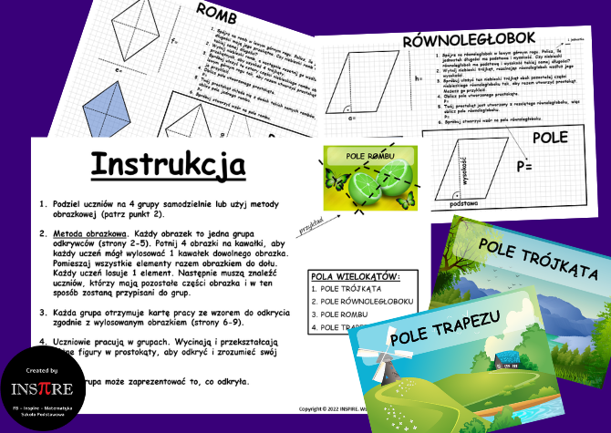 Odkrywanie wzorów na pola figur. Nauczanie przez odkrywanie - POLA WIELOKĄTÓW kl. 5-6.