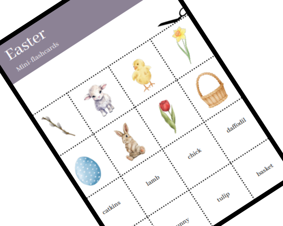 Easter Flashcard Set- Zestaw Wielkanocnych kart obrazkowych i wyrazowych