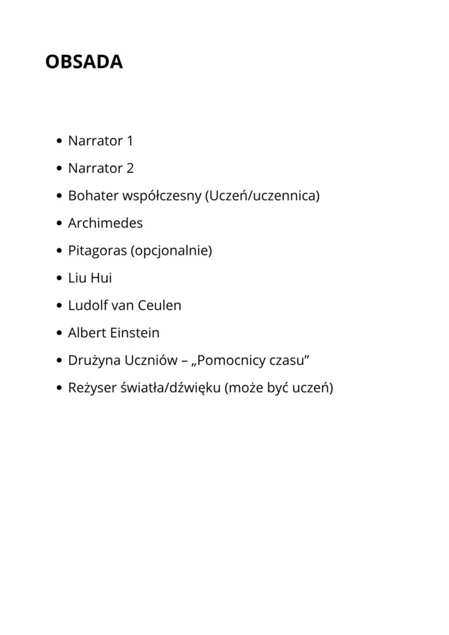 Scenariusz na apel - dzień liczby pi