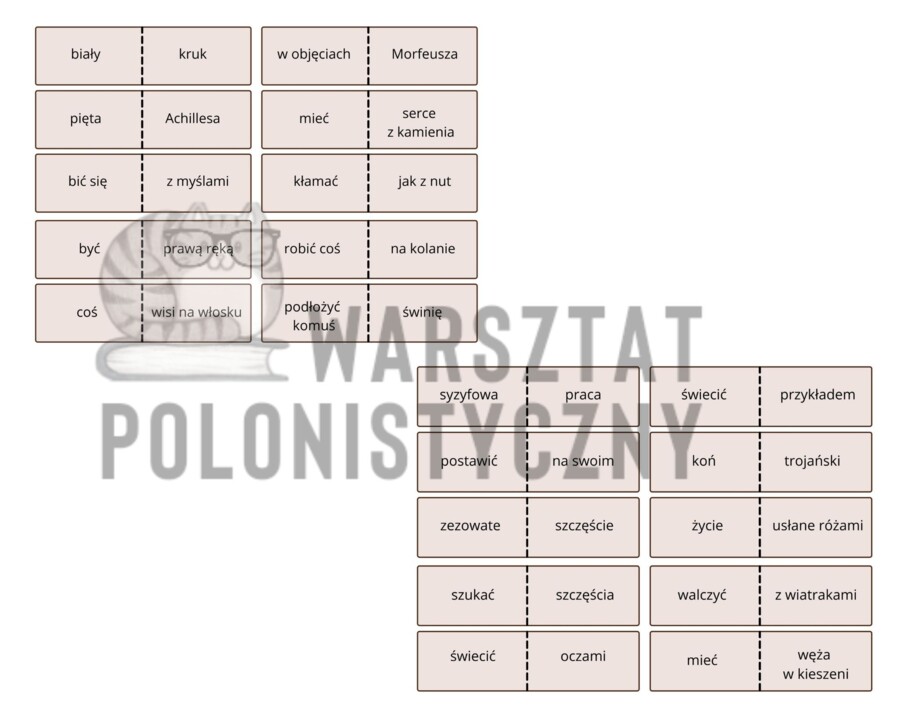 Frazeologiczne pary - 100 wyrażeń
