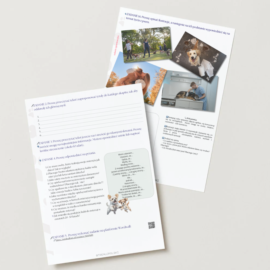 Futrzany przyjaciel 🐕‍🦺 – gotowa lekcja B2 🗣️🖊️