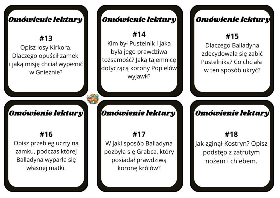 Balladyna - karty z pytaniami