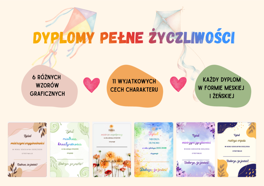 Dyplomy pełne życzliwości i docenienia