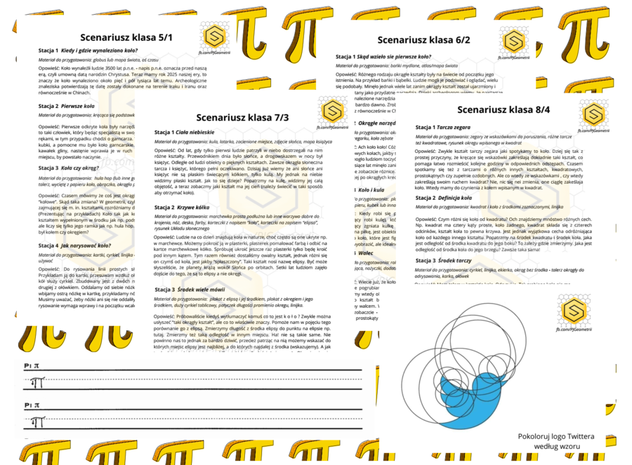 Dzień liczby pi Paket scenariuszy Wielkich Lekcji dla klas 5,6,7,8 oraz 1,2,3,4