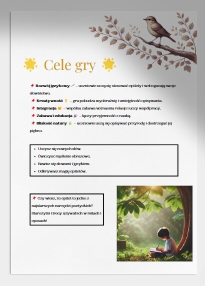 Gra "Leśne epitety"