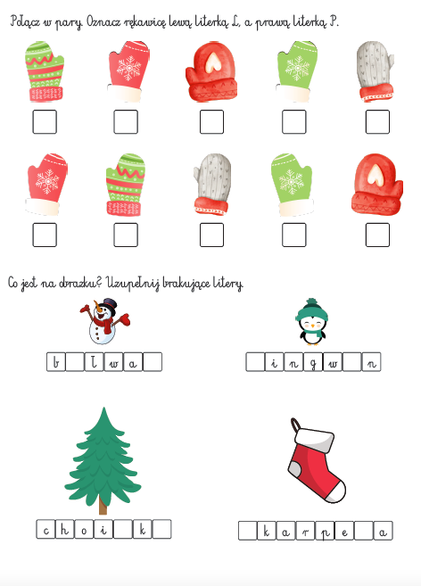 Zimowe zadania dla młodszych dzieci