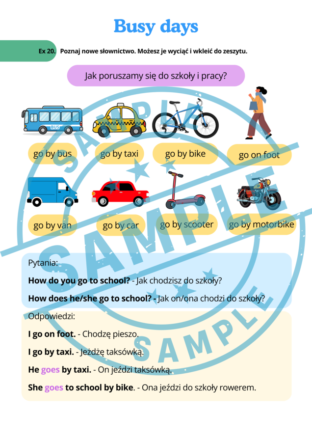 Stars and Heroes 3 - unit 3 - Busy Days - Karty Pracy